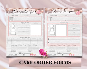 Editable Cake Order Form , Small Business Order Forms Template, Printable Bakery Custom Order Form, Instant Download, Add Your Logo, Canva