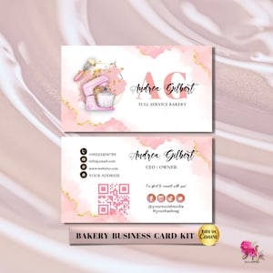 MODERN Creative Bakery Business Card Template DIY Custom Cake Business Card Editable Printable  Business Card Design Cake Business Card