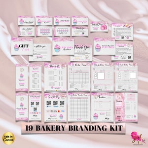 CAKE Business MODERN EDITABLE Branding Kit Business Printable Thank you Gift Card Care Card Price List Invoice Order Forms Bakery Business