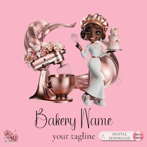 Chibi Girl Bakery logo, Baking logo, Stylish Custom Bakery/Pastry/Cake Logo, Cupcake Logo, Modern & Professional Digital Logo for Bakeshops