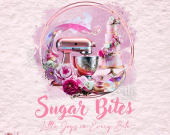 Sweets Bakery Logo | Chocolate Pastry Logo | Editable Cake Shop Branding | Treats Logo | Cute Dessert Logo | Bakeshop Logo | Canva Template
