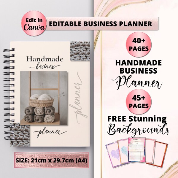 Handmade Business Planner | Home Business Planner | Printable Business Plan |  Business Organize  | Business Planner Printable | Craft Yarn