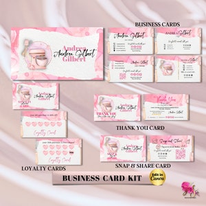 MODERN Creative Bakery Business Card Bundle Template DIY Custom Cake Editable Printable  Business Card Design Cake Business Card