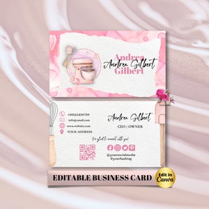 MODERN Creative Bakery Business Card Template DIY Custom Cake Business Card Editable Printable  Business Card Design Cake Business Card