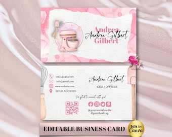 MODERN Creative Bakery Business Card Template DIY Custom Cake Business Card Editable Printable  Business Card Design Cake Business Card