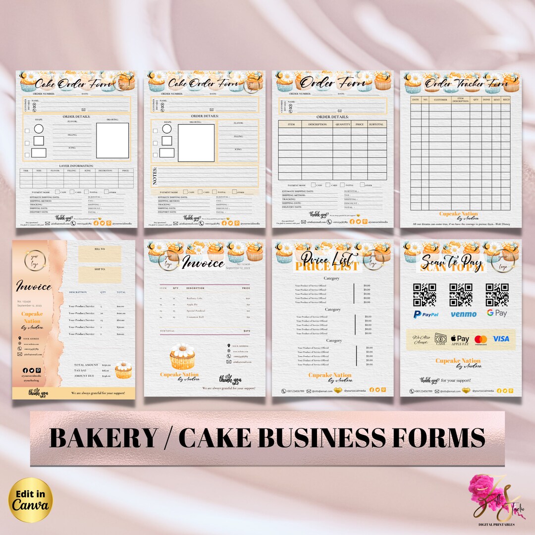 EDITABLE Modern Business Form Templates Order Tracker Form - Etsy