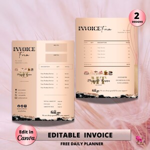 Cake Invoice Template Editable, Custom Order Form Printable for Small Business , Bakery Custom Cake Invoice, Instant Download, Add Your Logo