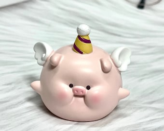CUTE PIG SCULPTURE Pig Animal Miniature Solid Sculpture Pig Figurine Pig Statue Pig Ornament Table Decor Shelf Décor Pig Miniature Toy