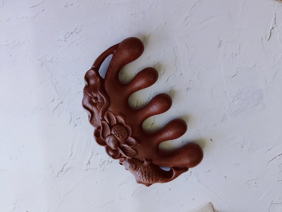 WOOD COMB, Massage Comb, Fine Comb, Massage head Comb, Pain Relief, Eco-friendly, Round Massage Comb, Fine Wood Comb, Gift for her, Handmade