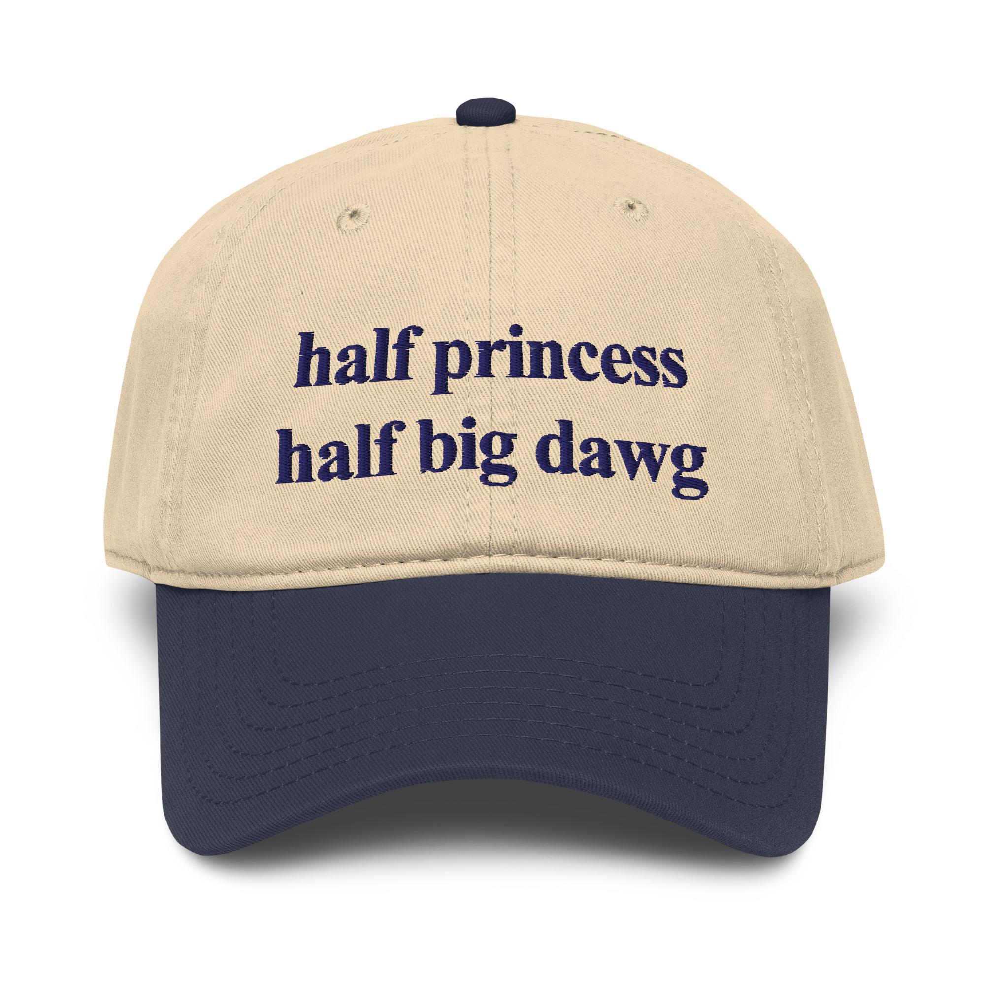Half Princess Half Big Dawg Garment washed baseball cap