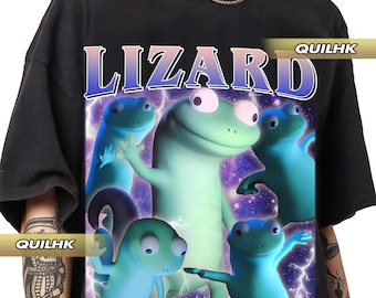 Lizard Funny Meme retro 90s style vintage rap tee shirt