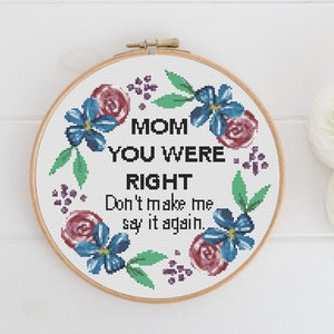 Right Cross Stitch Pattern #933, Cross Stitch PDF, Modern Stitch Design, Counted Cross Stitch, Embroidery Art, Quote Decor, Wall Art