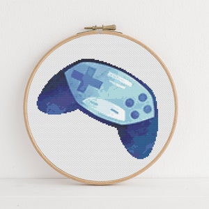 Controller Cross Stitch Pattern, Instant Download PDF, Counted Cross Stitch, Cross Stitch Art, Embroidery Hoop, Boy Room Decor, Dinosaur Art