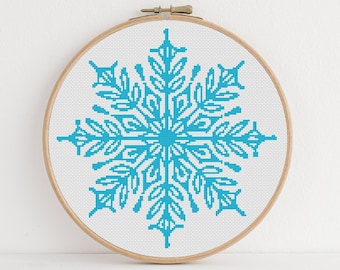 Snowflake Cross Stitch Pattern, Instant Download Pattern PDF, Easy Modern Cross Stitch Chart, Aesthetic Room Decor, Winter Wall Hanging