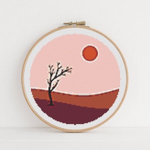 Boho Cross Stitch Pattern, Instant Download PDF, Cross Stitch Art, Landscape Design, Whole Shop Pack, X Stitch, Snarky Pattern, Gift for Mom