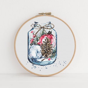 Xmas Cross Stitch, Instant Download PDF, Christmas Light, Modern Cross Stitch Pattern, Christmas Embroidery, Home Gift, Boho Winter Decor