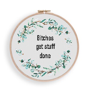 Stuff Cross Stitch Pattern #1751, Cross Stitch PDF, Modern Stitch Design, Counted Cross Stitch, Embroidery Art, Quote Decor, Wall Art