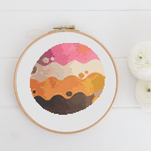 Planet-kruissteekpatroon, pdf direct downloaden, Planet Art, moderne stekentabel, Science Room Decor, kruissteekkunst, borduurcadeau