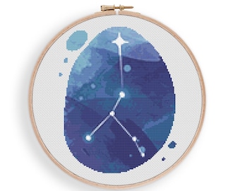 Cancer Zodiac Cross Stitch Pattern, PDF Pattern, Easy Stitch Pattern, Modern Stitch Chart, Boho Home Decor, Cross Stitch Art, Zodiac Decor