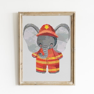 Padrão de ponto cruz de elefante, download instantâneo de padrão em PDF, gráfico de ponto moderno, decoração de quarto estético, arte de berçário, arte de ponto cruz minúsculo