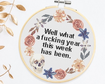 What a Year Cross Stitch Pattern #33, Cross Stitch PDF, Modern Stitch Design, Counted Cross Stitch, Embroidery Art, Quote Decor, Wall Art