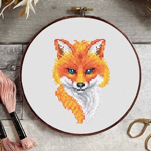 Fox Cross Stitch, Instant Download Pattern PDF, X Stitch Tutorial, Modern Cross Stitch Pattern, Animal Cross Stitch, Boho Housewarming Gift