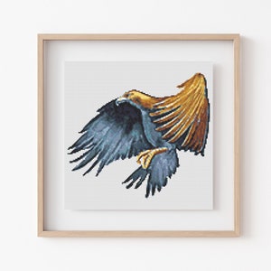 Eagle Cross Stitch Pattern, Instant Download PDF Pattern, Cross Stitch Art, Modern Stitch Chart, Embroidery Design, Boho Wall Decor for Mom