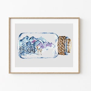 Magic Bottle Cross Stitch, Instant Download PDF Pattern, Counted Cross Stitch, Folk Cross Stitch, Embroidery Pattern, Aesthetic Room Decor
