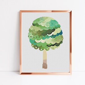Tree Cross Stitch Pattern, Instant PDF Pattern, Nursery Wall Decor, Cross Stitch Art, Embroidery Pattern, Boho Home Decor, Counted Stitch