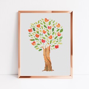 Tree Cross Stitch Pattern, Instant PDF Pattern, Nursery Wall Decor, Cross Stitch Art, Embroidery Pattern, Boho Home Decor, Counted Stitch
