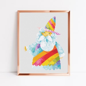 Wizard Cross Stitch Pattern, Instant Download PDF, Nursery Decor, Modern Chart Tutorial, Magic Pattern, Cross Stitch Art, Embroidery Gift