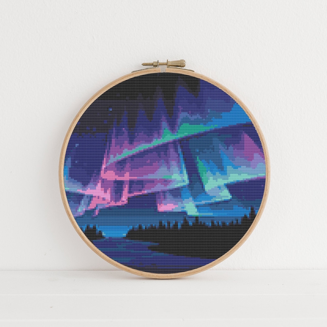 Cross Stitch Pattern, Landscape Art, Modern Cross Stitch, Northern ...