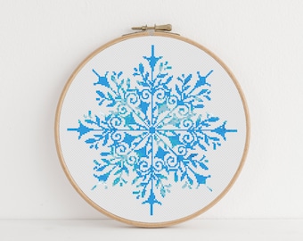 Snowflake Cross Stitch Pattern, Instant Download Pattern PDF, Easy Modern Cross Stitch Chart, Aesthetic Room Decor, Winter Wall Hanging
