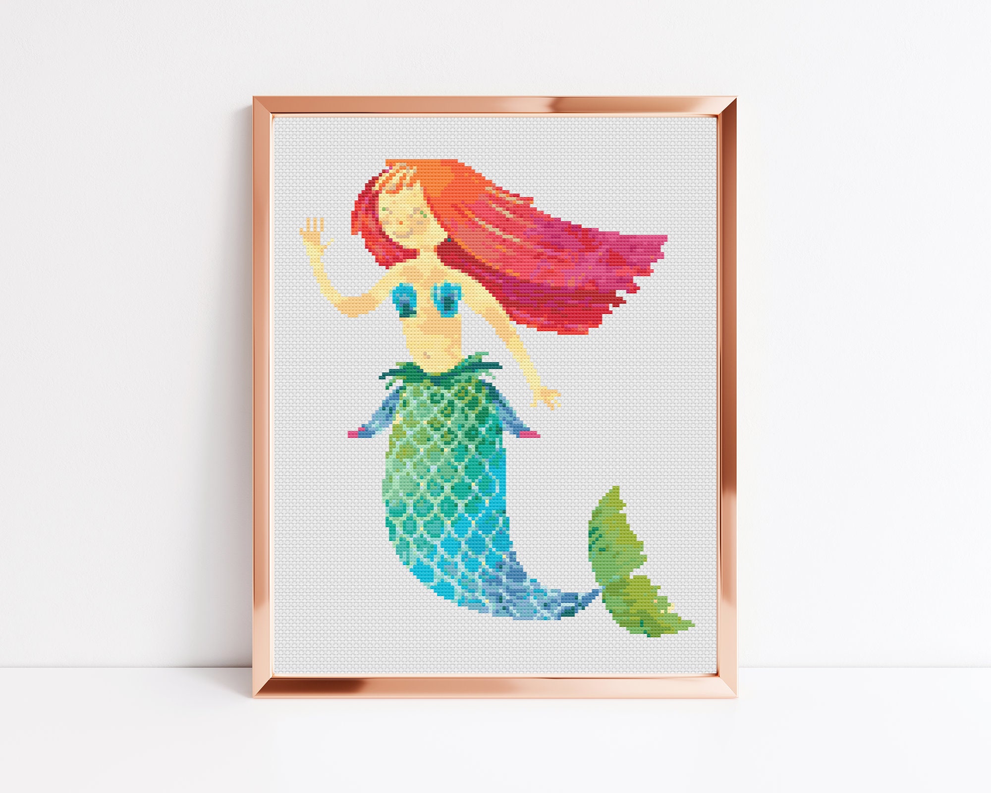 Mermaid Cross Stitch Pattern, Instant Download PDF, Counted Cross ...
