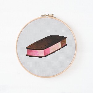 Ice Cream Cross Stitch Pattern, Instant Download PDF, Food Housewarming Gift, Wall Hanging Decor, Counted Cross Stitch, Kitchen Gift Ideas image 1