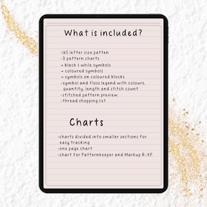 a notepad with a list of what is included