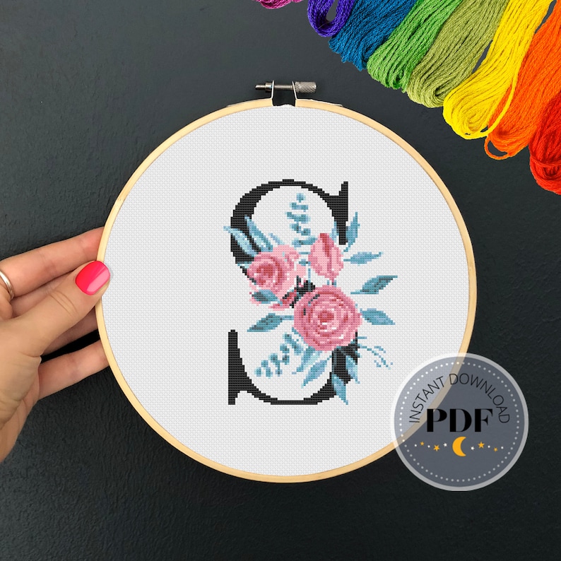 Letter S Pattern, Instant Download PDF, Modern X Stitch Pattern ...