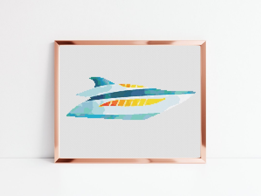 Yacht Cross Stitch Pattern, Instant Download PDF, Counted Cross Stitch