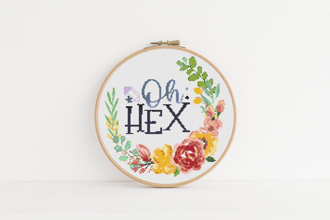 Oh Hex Cross Stitch Pattern #345, Cross Stitch PDF, Modern