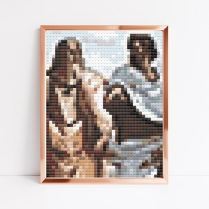 The School of Athens, Mini Art Cross Stitch Pattern, Instant Download PDF Pattern, Counted Cross Stitch, Modern PDF Chart, Art Painting