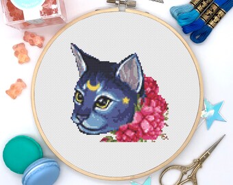 Cat Cross Stitch Pattern, PDF Cross Stitch Pattern, Instant Download Pattern PDF, Modern Cross Stitch Pattern, Easy Cross Stitch Download