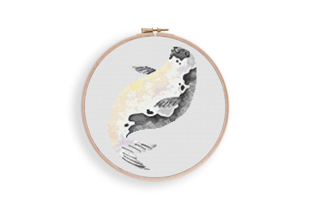 Harp Seal Cross Stitch Pattern, Instant Download PDF, Boho Art Decor