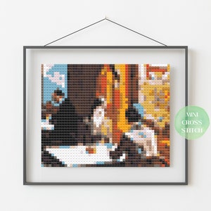 Cross Stitch Pattern, Chop Suey Edward Hopper, Instant Download PDF, Teacher Gift Idea, Counted X Stitch Chart, Mini Wall Art, Museum Design