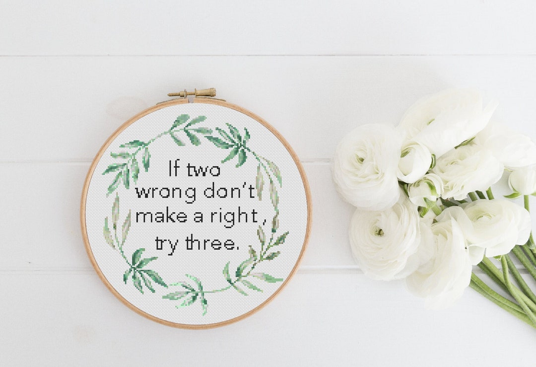 Two Wrong Cross Stitch Pattern #811, Cross Stitch PDF, Modern Stitch ...