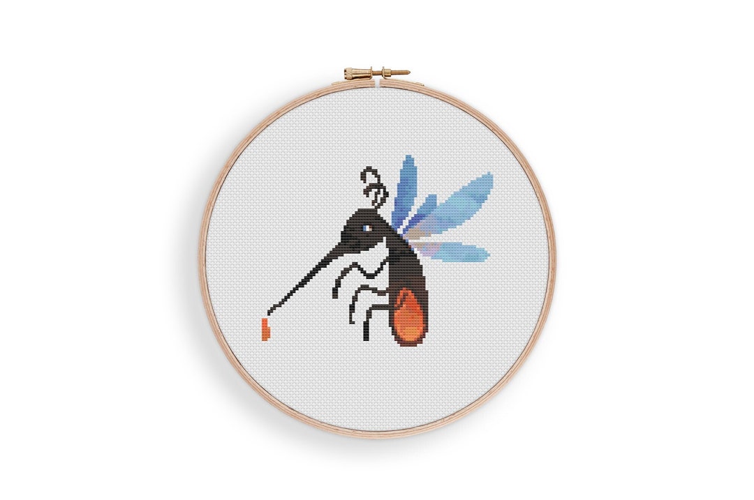 Mosquito Cross Stitch Pattern, Instant Download PDF, Counted Cross