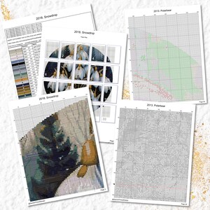 a group of cross stitch pictures of different animals
