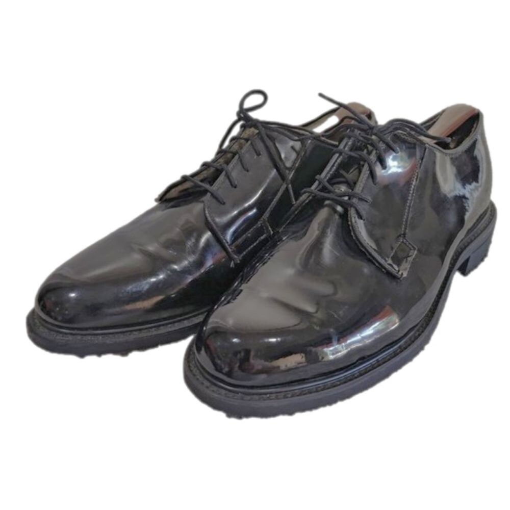 Bates patent leather military shoes hotsell