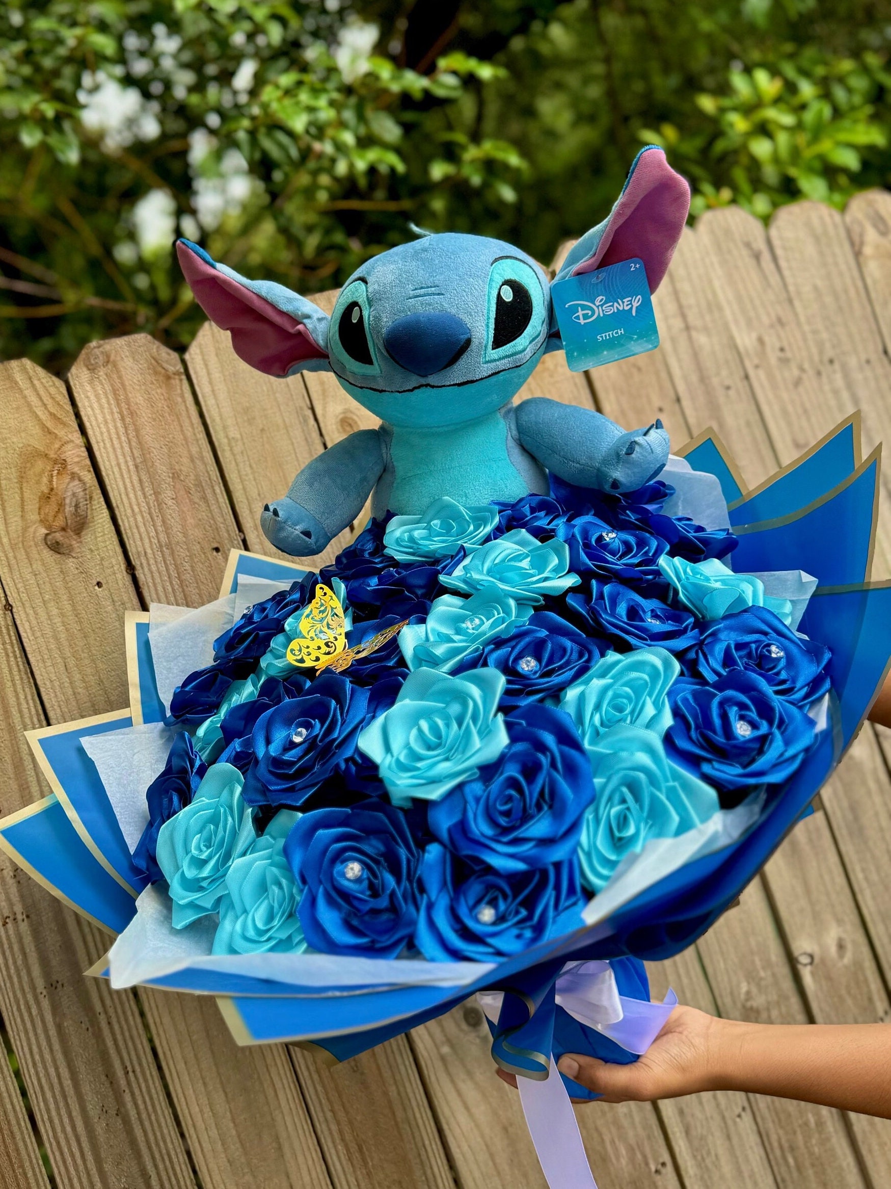 Stitch Eternal Roses Blue Eternal Rose Bouquet, Stitch Plush, Anniversary Gift - Etsy