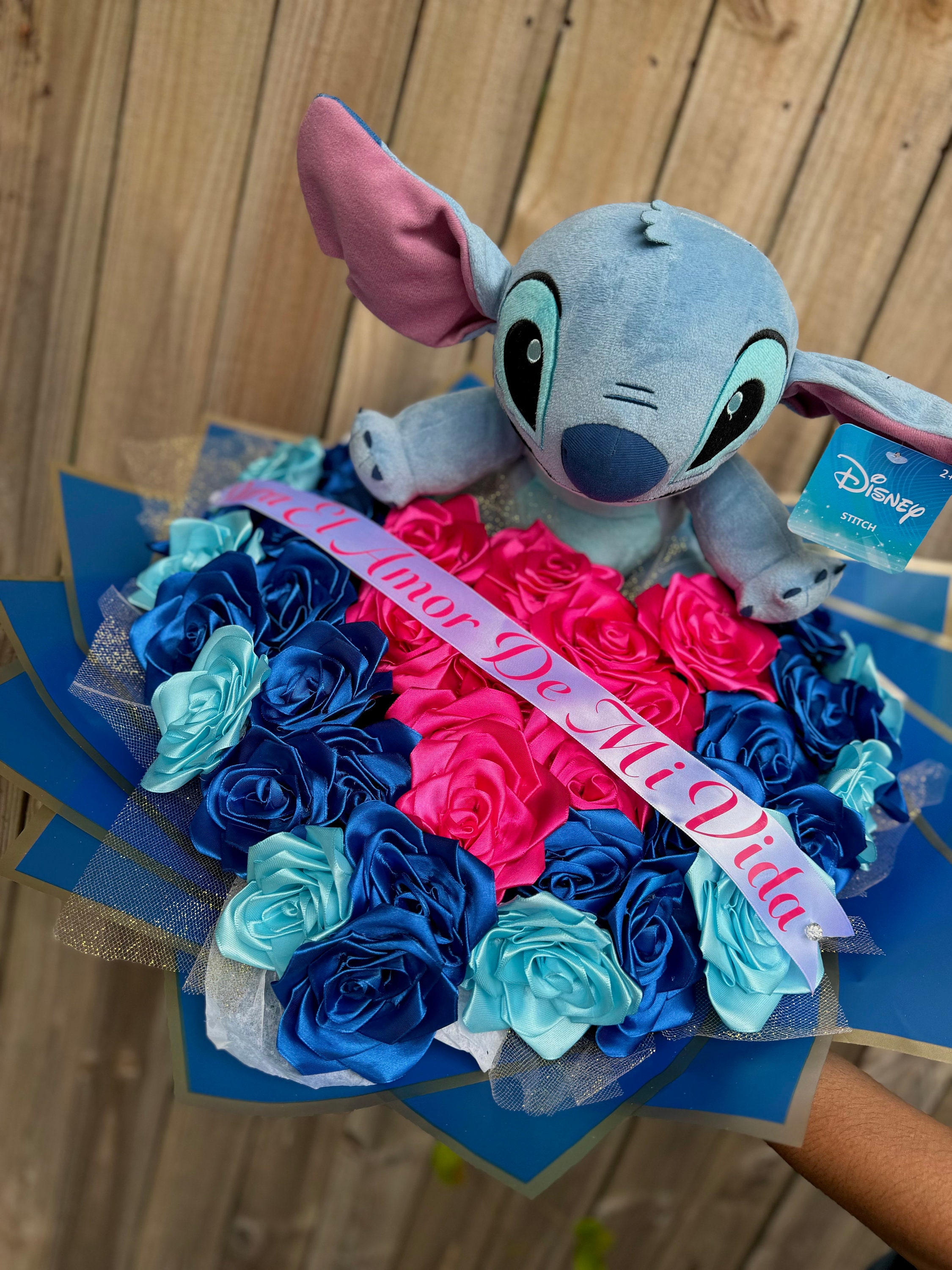 Stitch Eternal Roses Blue Eternal Rose Bouquet, Stitch Plush, Anniversary Gift - Etsy