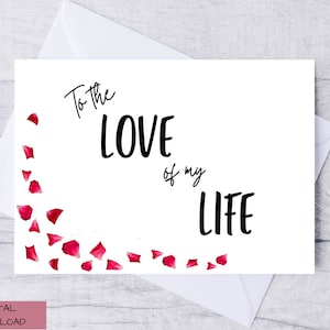 Biglietto di compleanno, Per l'amore della mia vita, Biglietto per l'anniversario di matrimonio, Per lui, Biglietto stampabile, Per gli uomini, Per le donne, Per l'anima gemella, Per il marito